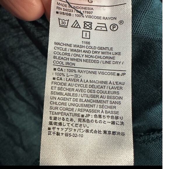 NWT Banana Republic L Silkyluxe Center Twist Top Dark Kelly Green Teal Ballerina - Picture 9 of 9